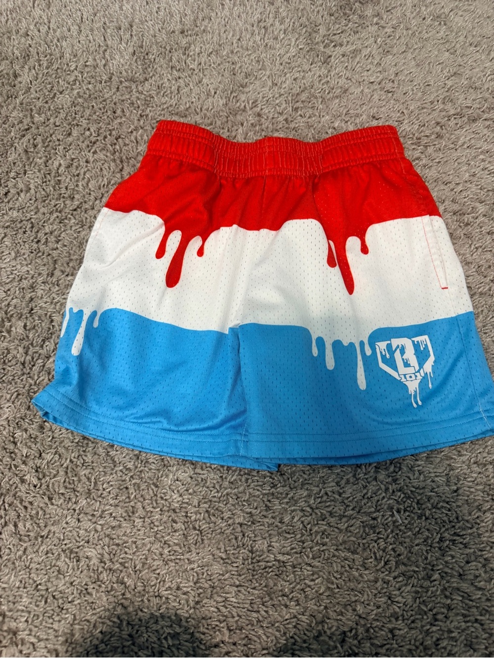 Kids Red, White & Blue Drip Skirt-Shorts by